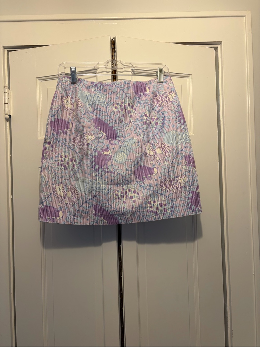 Lilly Pulitzer Pastel Floral A-Line Midi Skirt - Lavender & white